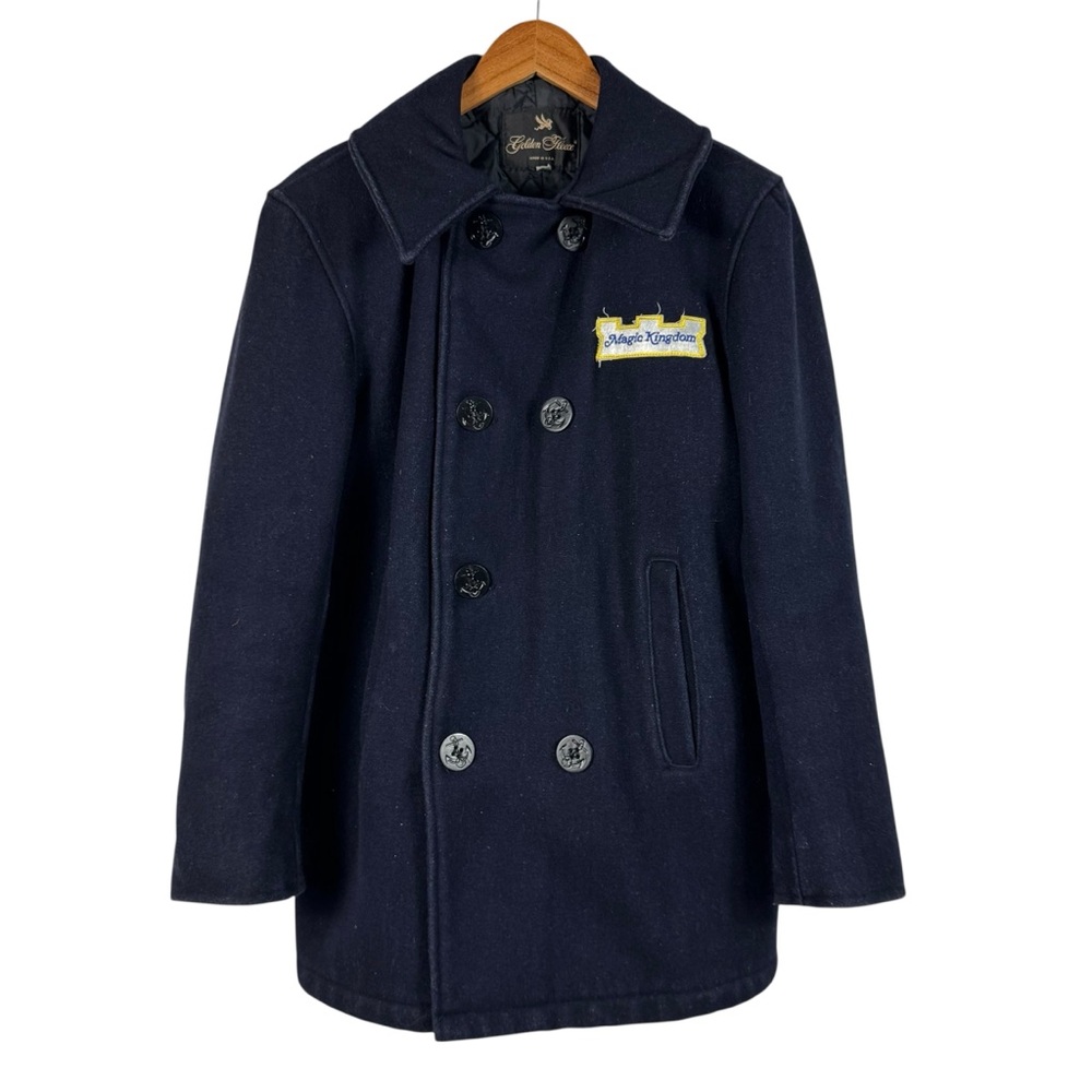 Vintage RARE 80s DISNEY Cast Member Magic Kingdom Navy Pea Coat Wool Size 40 USA